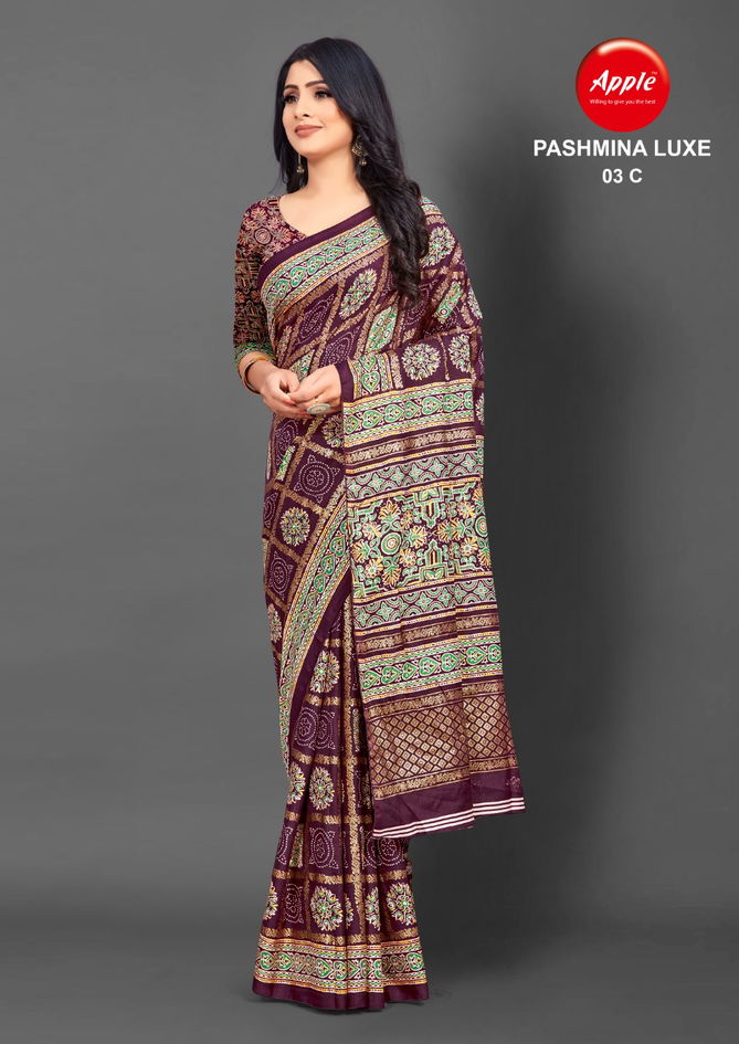 Apple Pashmina Luxe 03 Winter Wear Wholesale Pashmina Saree
